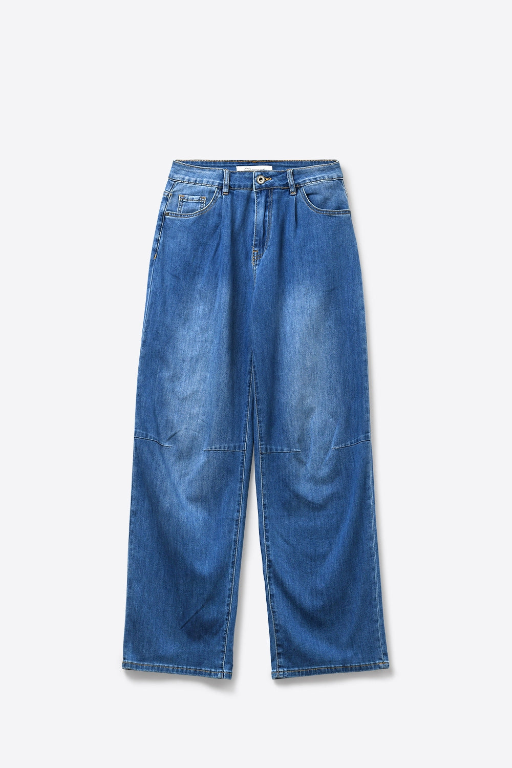 UNIKCOSA Lightweight Denim Wide-Leg Jeans with Curved Seam Detail