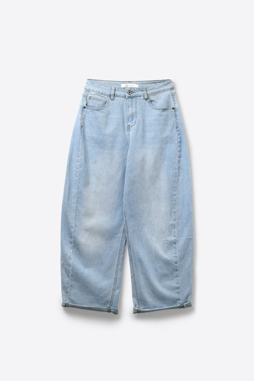 Light Blue Wide-Leg Denim Jeans with lightweight fabric