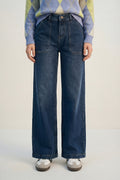 Wide-Leg Denim Jeans with Utility Patch Pockets