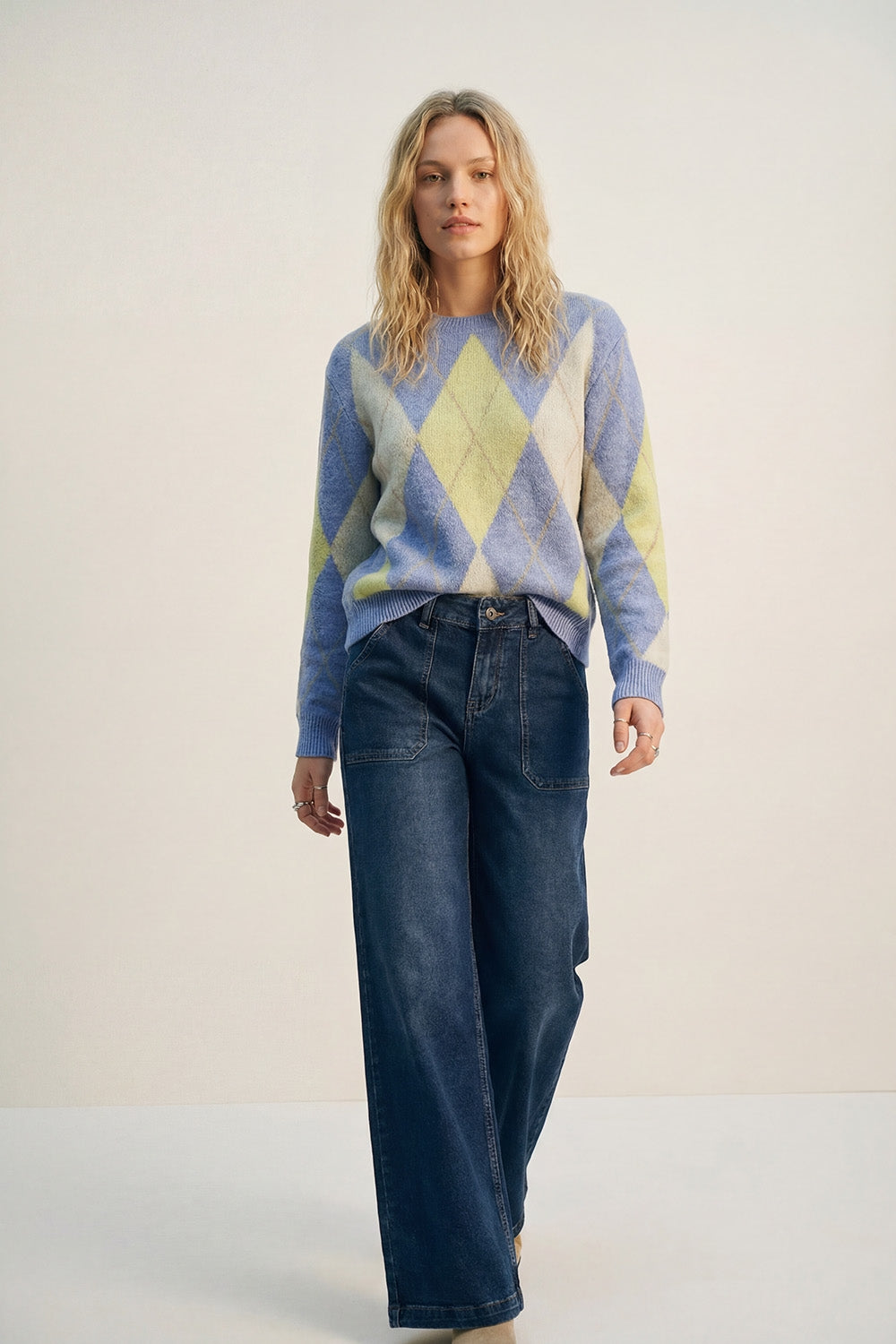 Wide-Leg Denim Jeans with Utility Patch Pockets