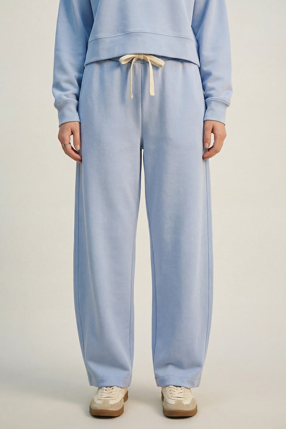 Super-Soft Knit Jogger Pants in blue with Drawstring Waist