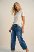 White basic Crew Neck Short Sleeve T-shirt in viscose fabric
