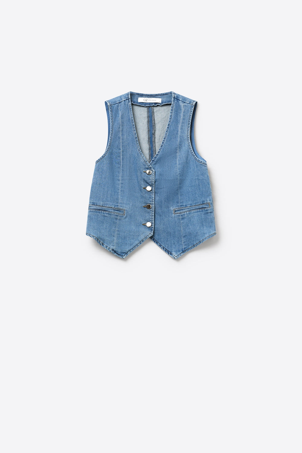 UNIKCOSA Light Blue Denim Vest with Button Closure