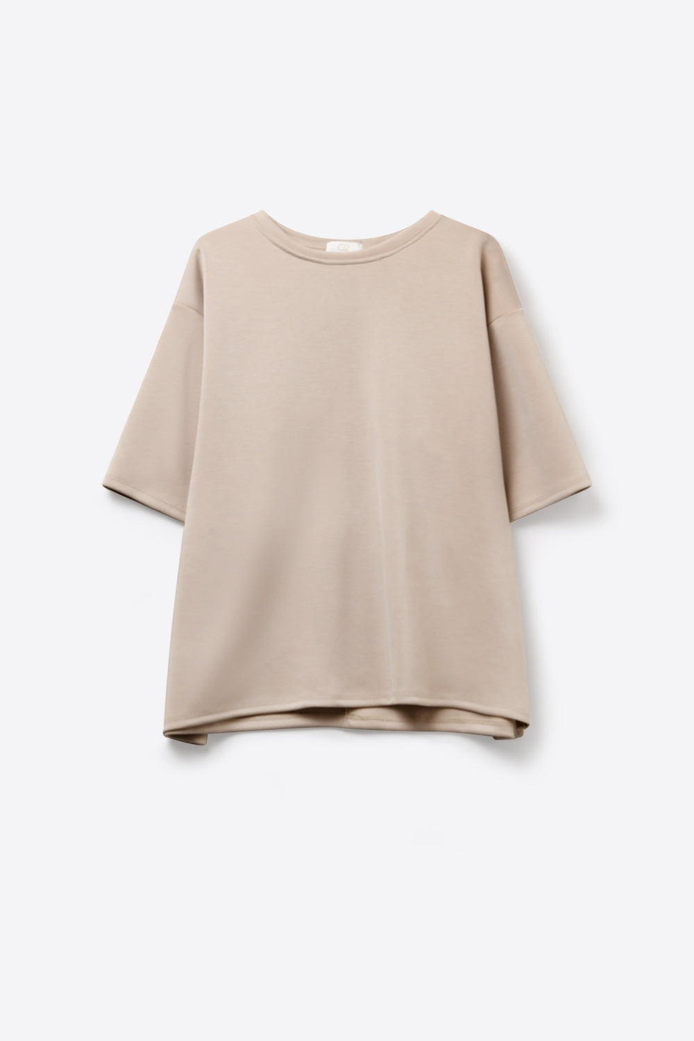 UNIKCOSA Relaxed Fit Short Sleeve Crewneck sweatshirt in beige