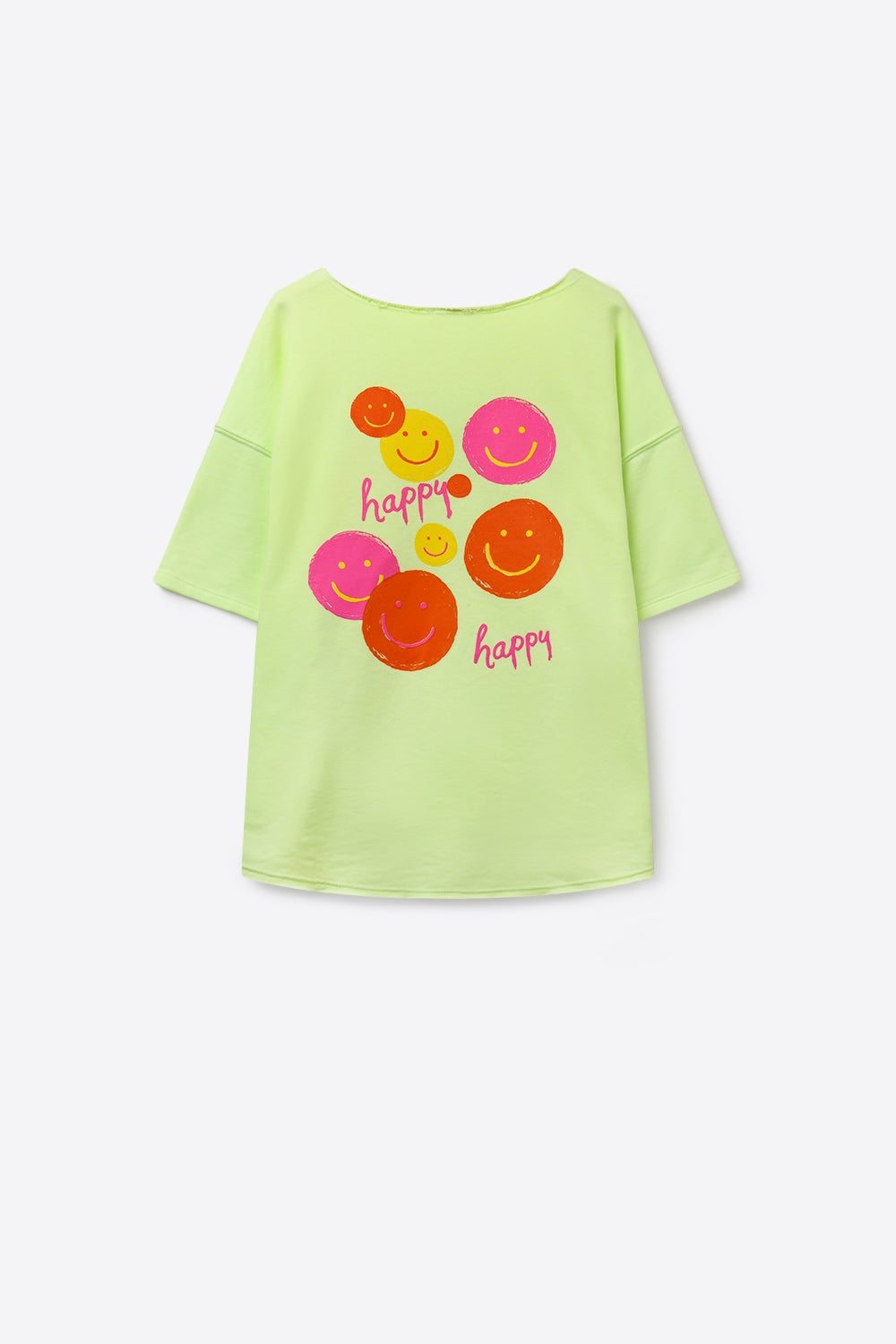 Light Green Relaxed Fit Smile Graphic sweatshirt