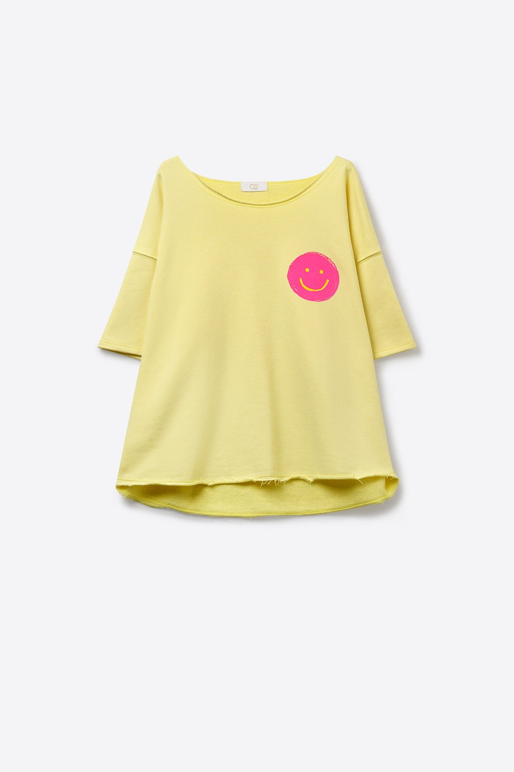 Yellow Relaxed Fit Smile Patch Cotton sweatshirt