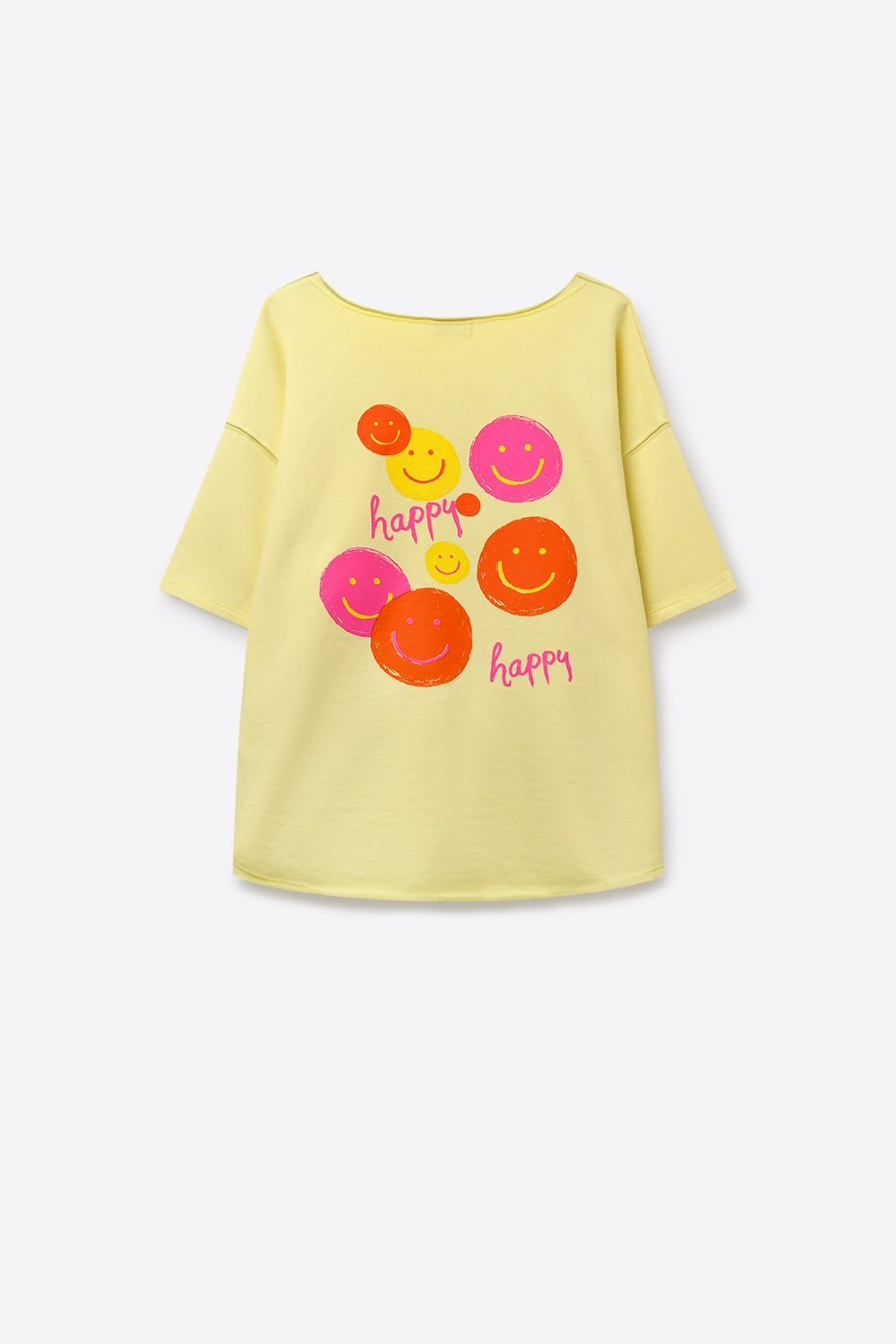 Yellow Relaxed Fit Smile Patch Cotton sweatshirt