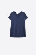 Navy V-Neck Short Sleeve Knitted sweater