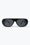 Black Oversized Aviator Sunglasses with Dark Lenses