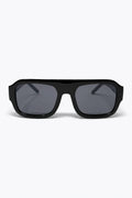 Black Oversized Rectangular Sunglasses with Dark Lenses