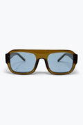 Olive Brown Oversized Square Frame Sunglasses