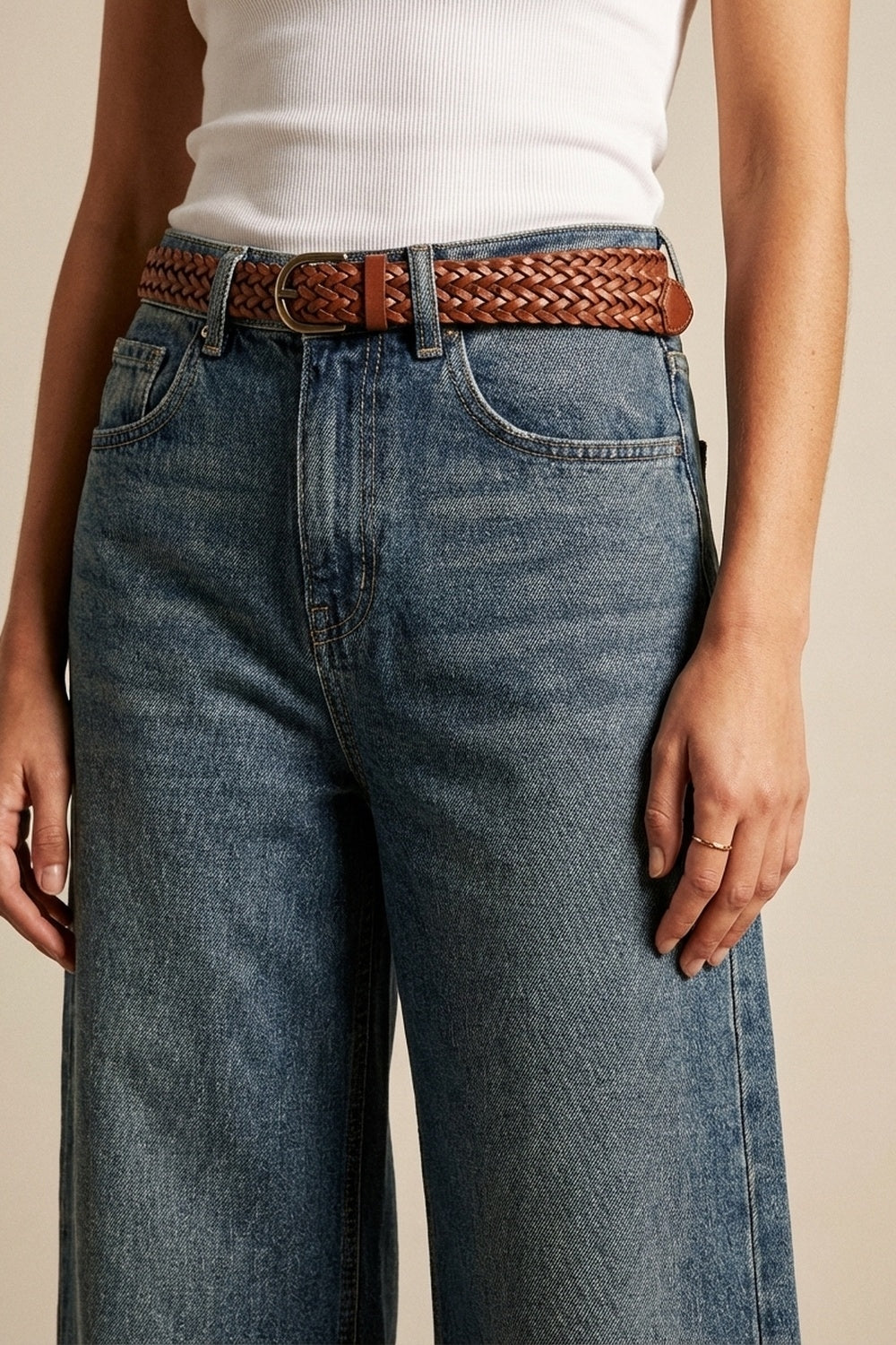 Everyday Denim Straight-Leg Jeans in mid wash blue
