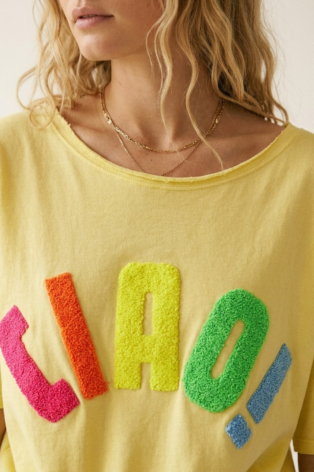 Yellow Relaxed Fit Graphic sweat with Colorful Text