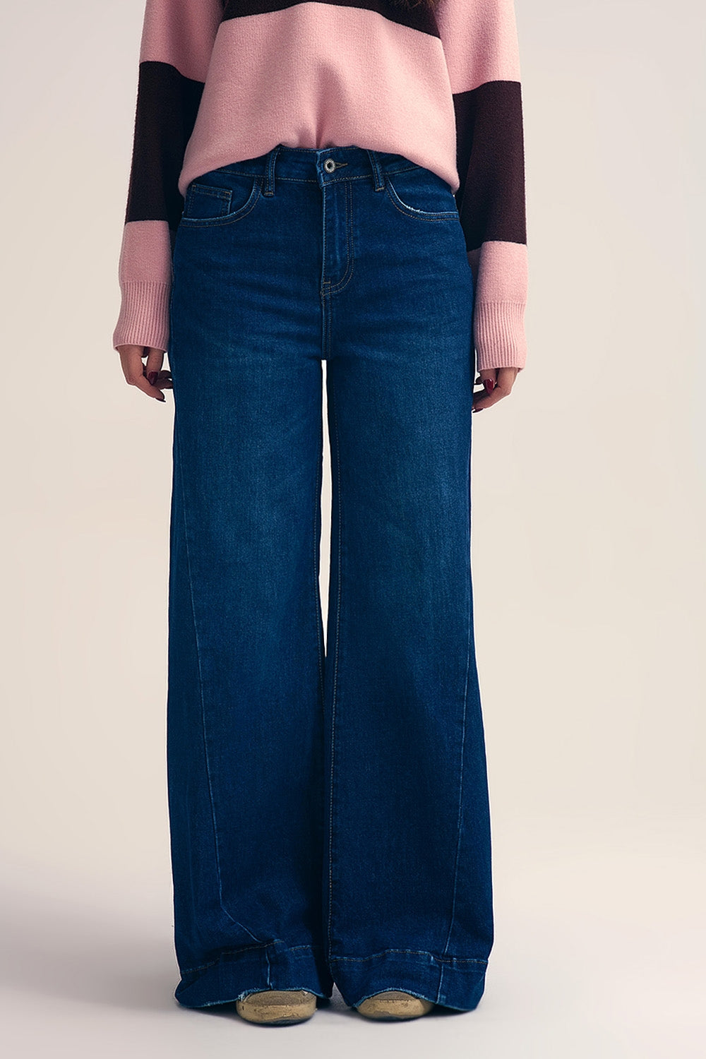Dark wash Blue Jeans with extra wide leg