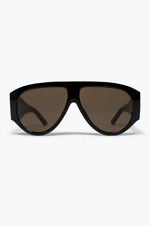 Black Shield Sunglasses with Brown Lens — view 2 of 3