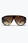 Tortoise Oversized Shield Sunglasses with Gradient Lens