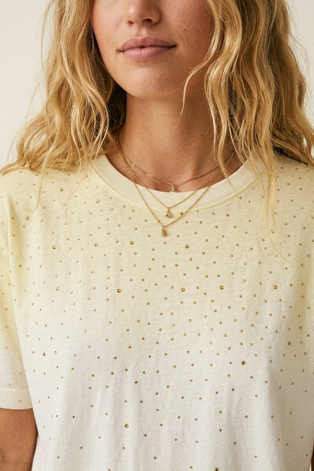 Yellow Gradient Speckled Short Sleeve Tee