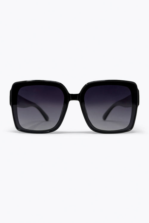 Black Oversized Square Frame Gradient Lens Sunglasses — view 2 of 3