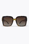 Multicolor Tortoiseshell Acetate Square Frame Oversize Sunglasses