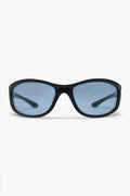 Black Oval Frame Blue Lens Classic Retro Sunglasses