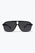Black Oversize Square Frame Classic Aviator Sunglasses