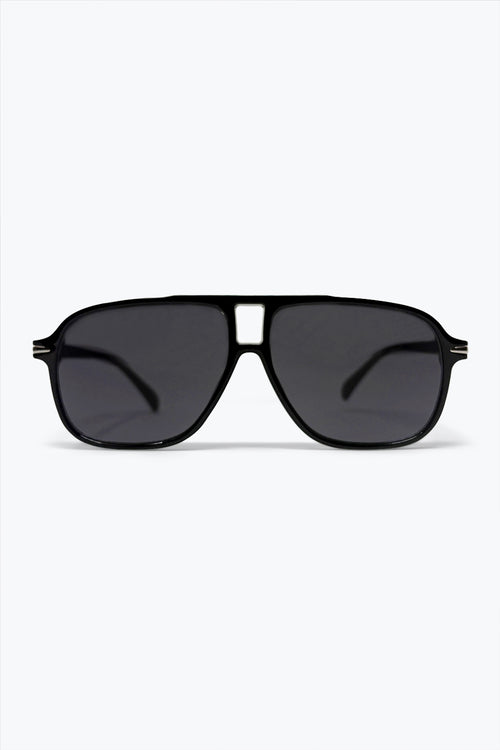 Black Oversize Square Frame Classic Aviator Sunglasses — view 2 of 3