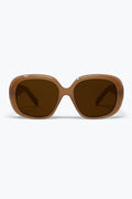 Brown Oversized Square Frame Chunky Sunglasses