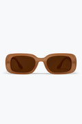 Brown Rectangle Frame Glossy Finish Chunky Sunglasses