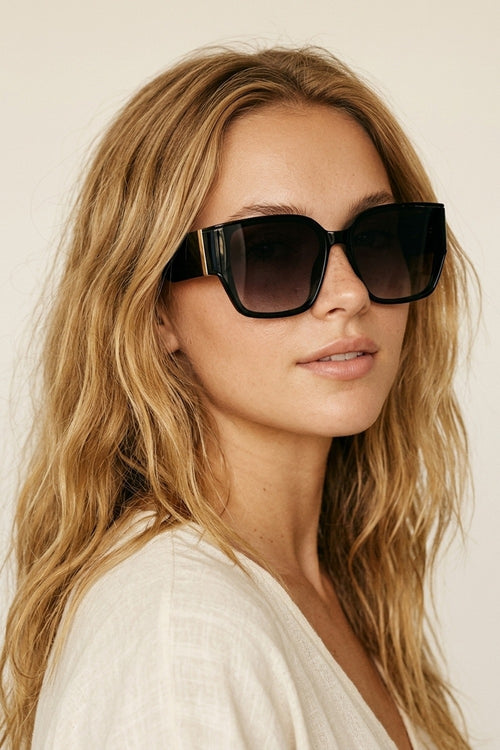 Black Oversize Square Frame Gradient Lens Sunglasses — view 1 of 3