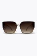 Brown Gradient Square Frame Oversized Acetate Sunglasses