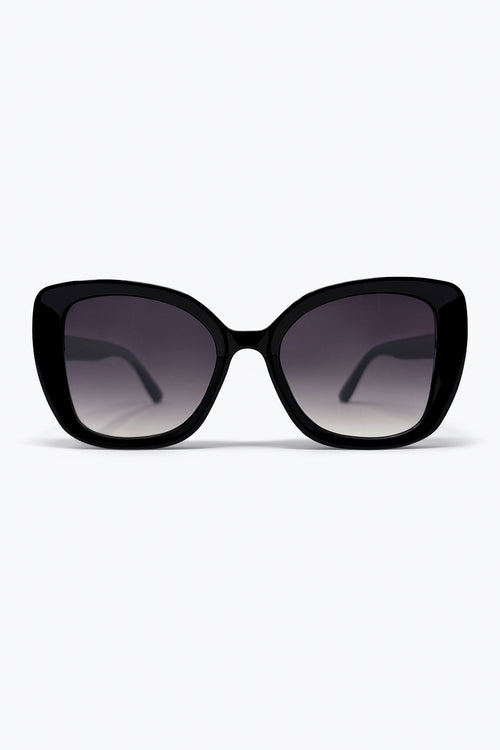 Black Oversize Cat Eye Gradient Lens Fashion Sunglasses — view 2 of 3