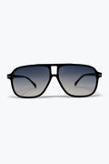 Black Gradient Lens Aviator Oversize Sunglasses With Double Bridge