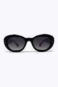 Black Oval Frame Gradient Lens Chunky Sunglasses