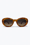Brown Tortoiseshell Oval Frame Gradient Lens Sunglasses
