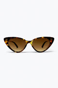 Brown Tortoiseshell Cat Eye Acetate Frame Slim Sunglasses