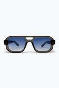 Black Gradient Square Frame Thick Rim Oversize Sunglasses