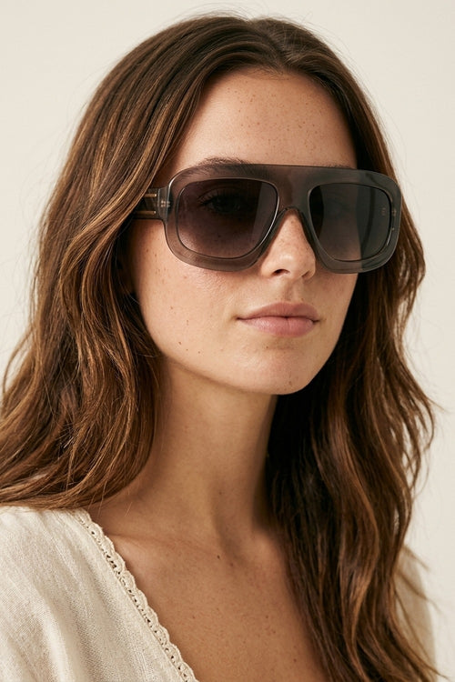 Black Oversize Square Frame Gradient Lens Sunglasses — view 1 of 3