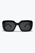 Black Glossy Acetate Oversize Square Frame Sunglasses
