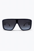 Navy Oversize Square Frame Gradient Lens Shield Sunglasses