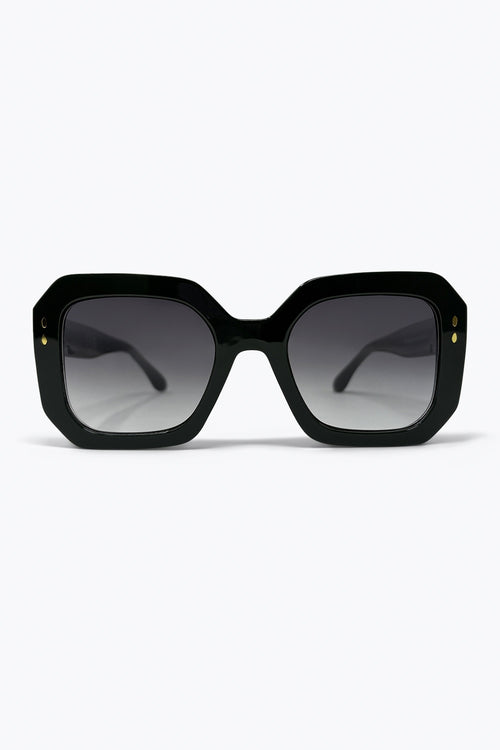 Black Oversize Square Frame Gradient Lens Sunglasses — view 2 of 3
