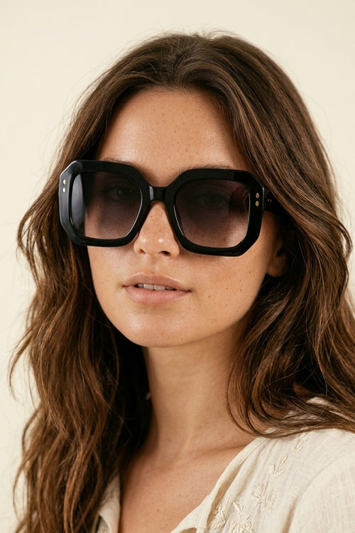 Black Oversize Square Frame Gradient Lens Sunglasses — view 1 of 3