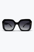 Black Gradient Lens Bold Square Oversize Sunglasses