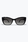 Black Glossy Cat Eye Frame Gradient Lens Sunglasses