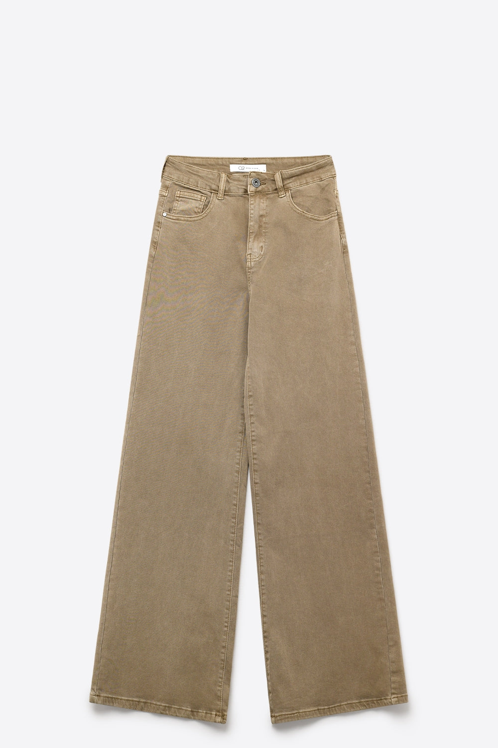 dark beige Wide Leg pants in Stretch Denim