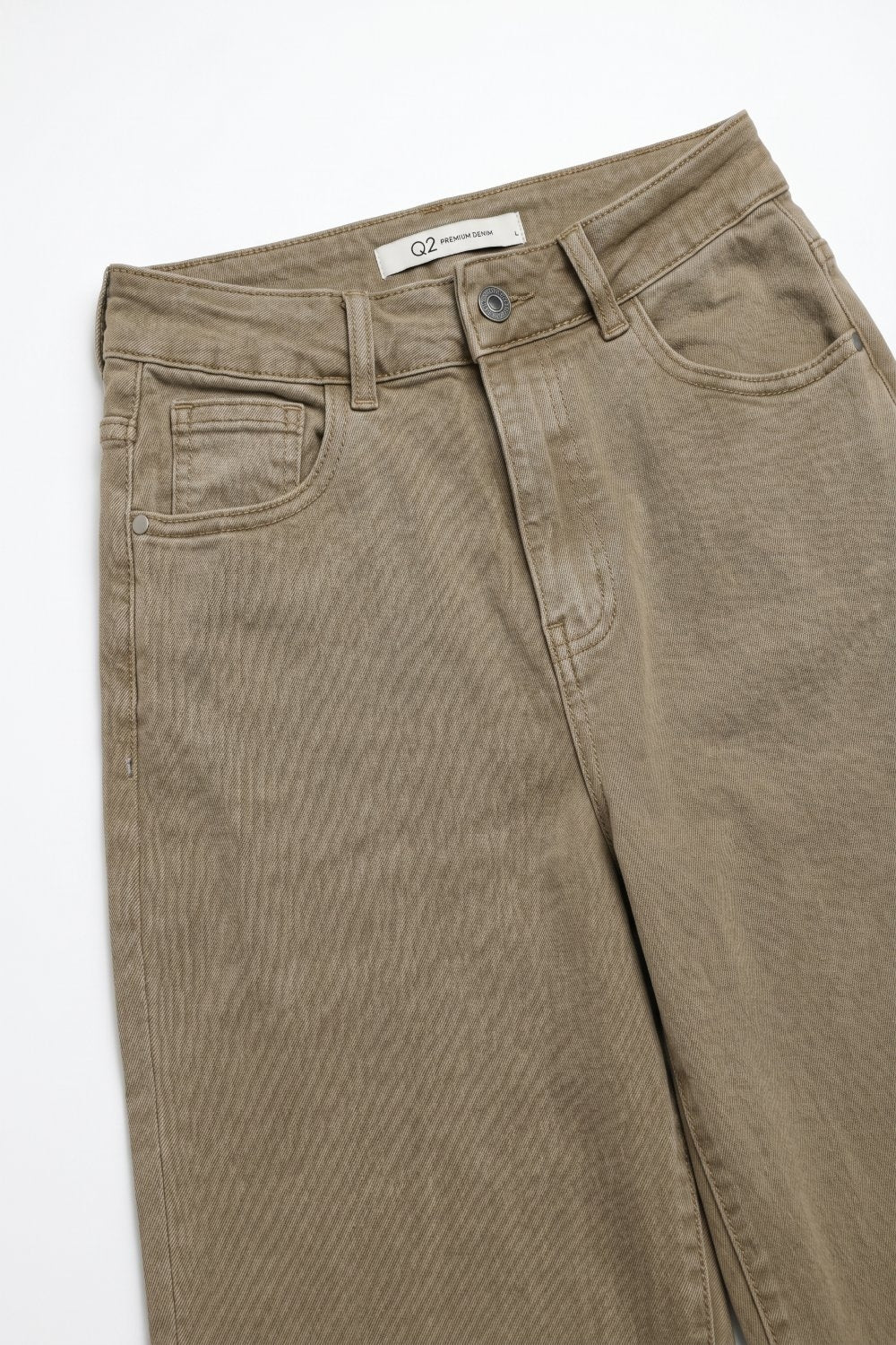 dark beige Wide Leg pants in Stretch Denim