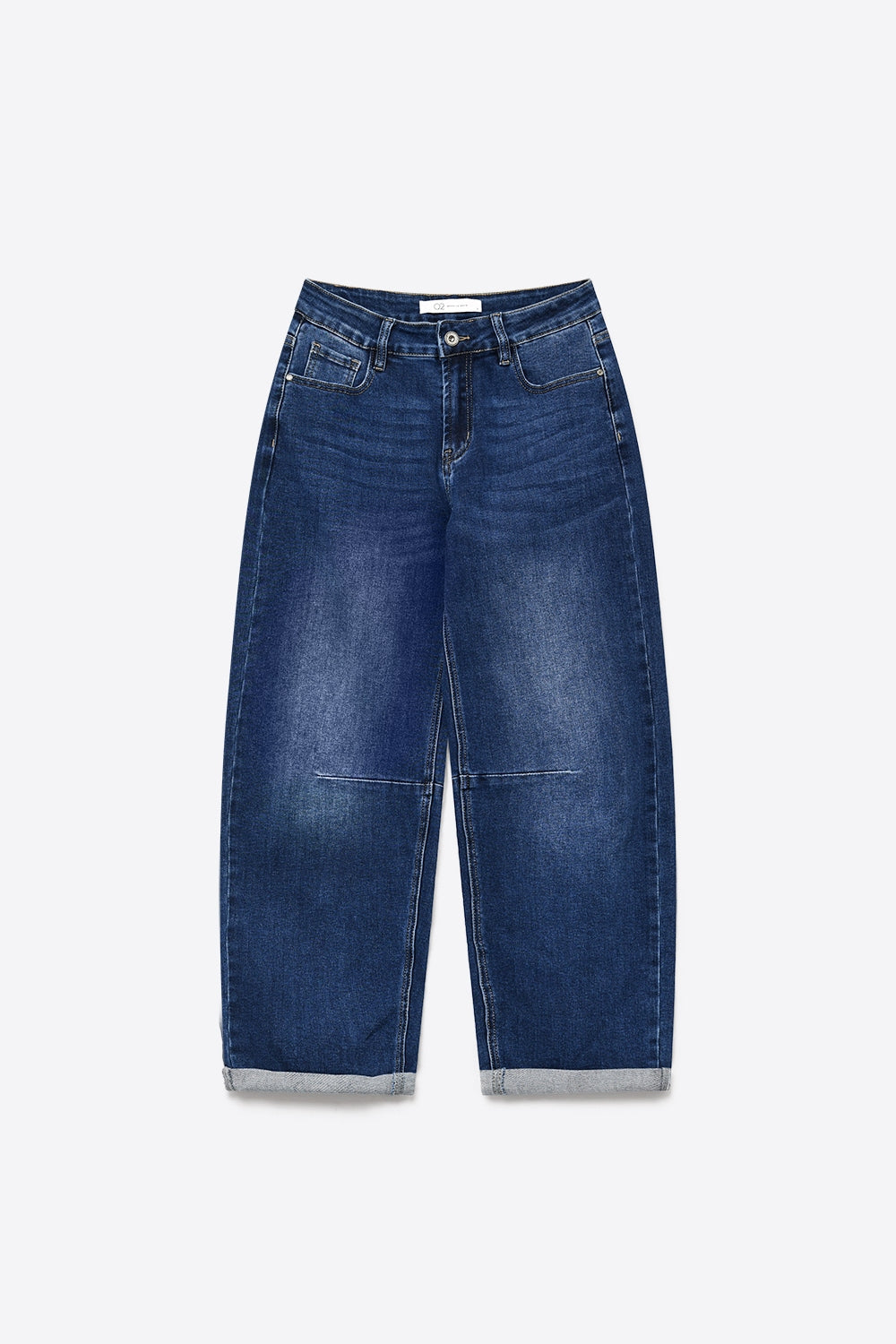Basic Barrel Style jeans in Mid Blue