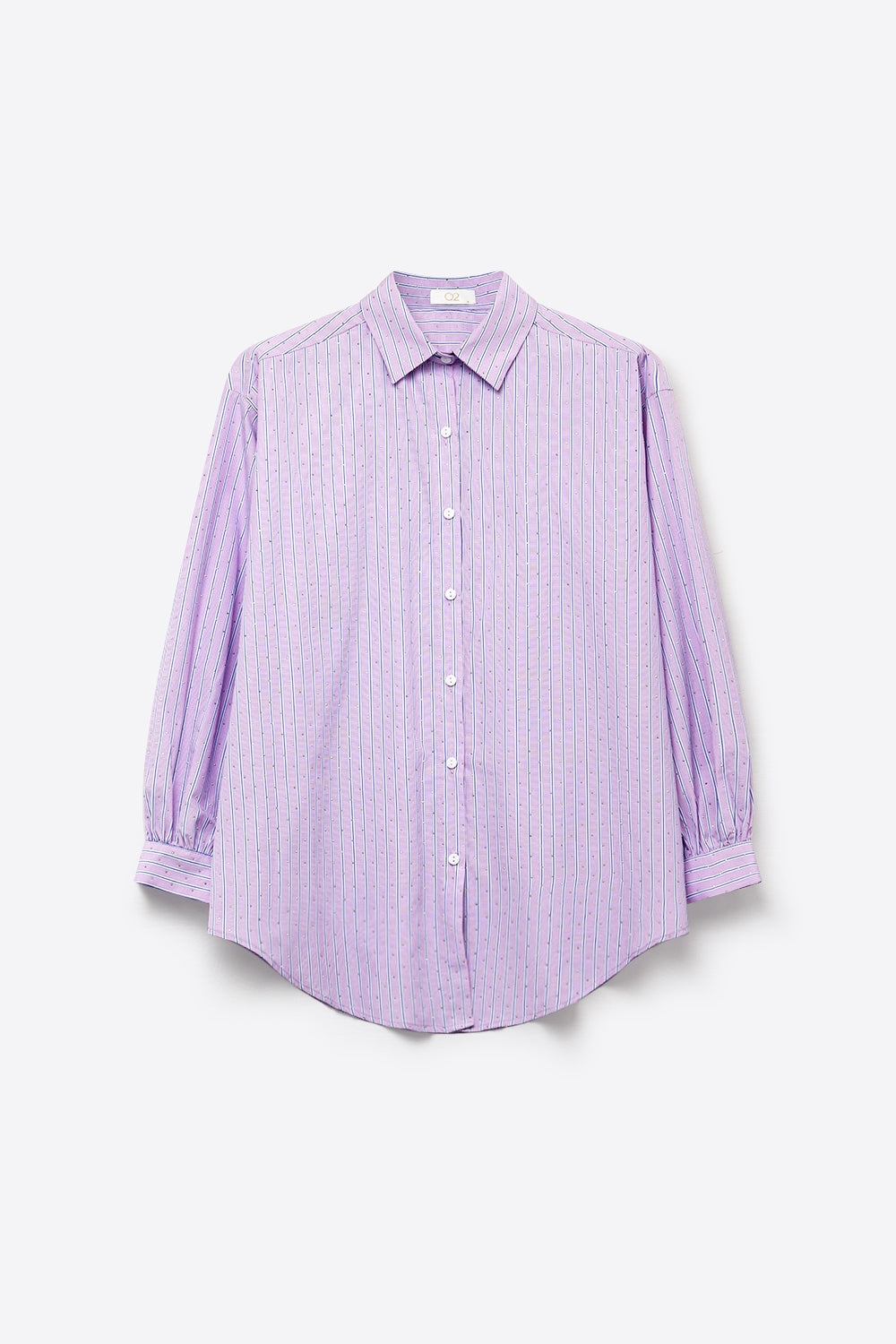 Lilac Stripe Lightweight shirt with embellished with strass