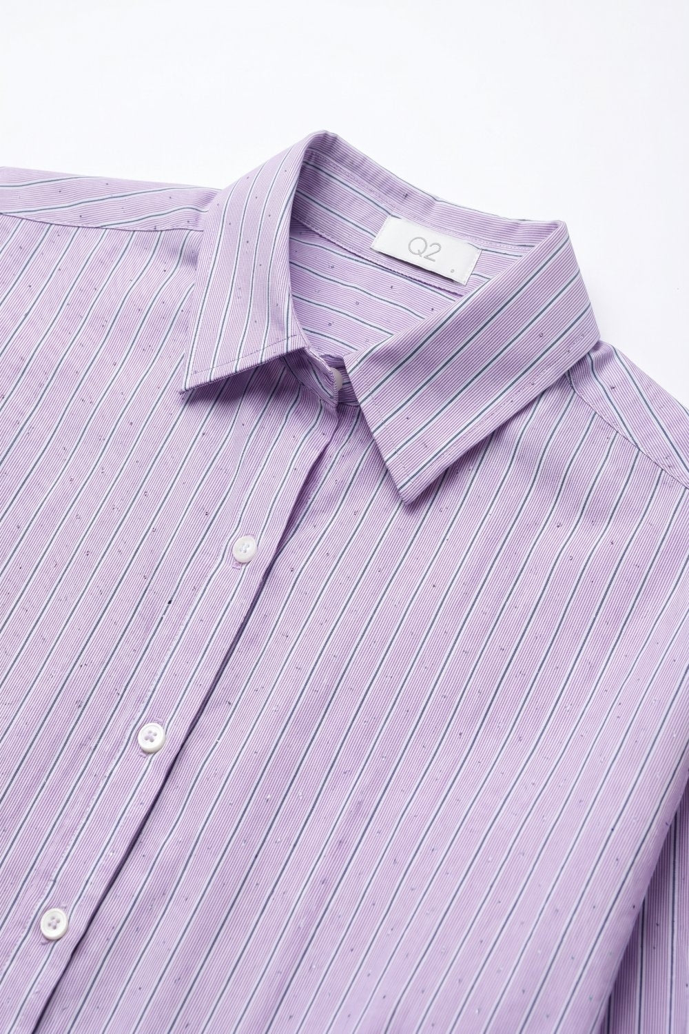 Lilac Stripe Lightweight shirt with embellished with strass