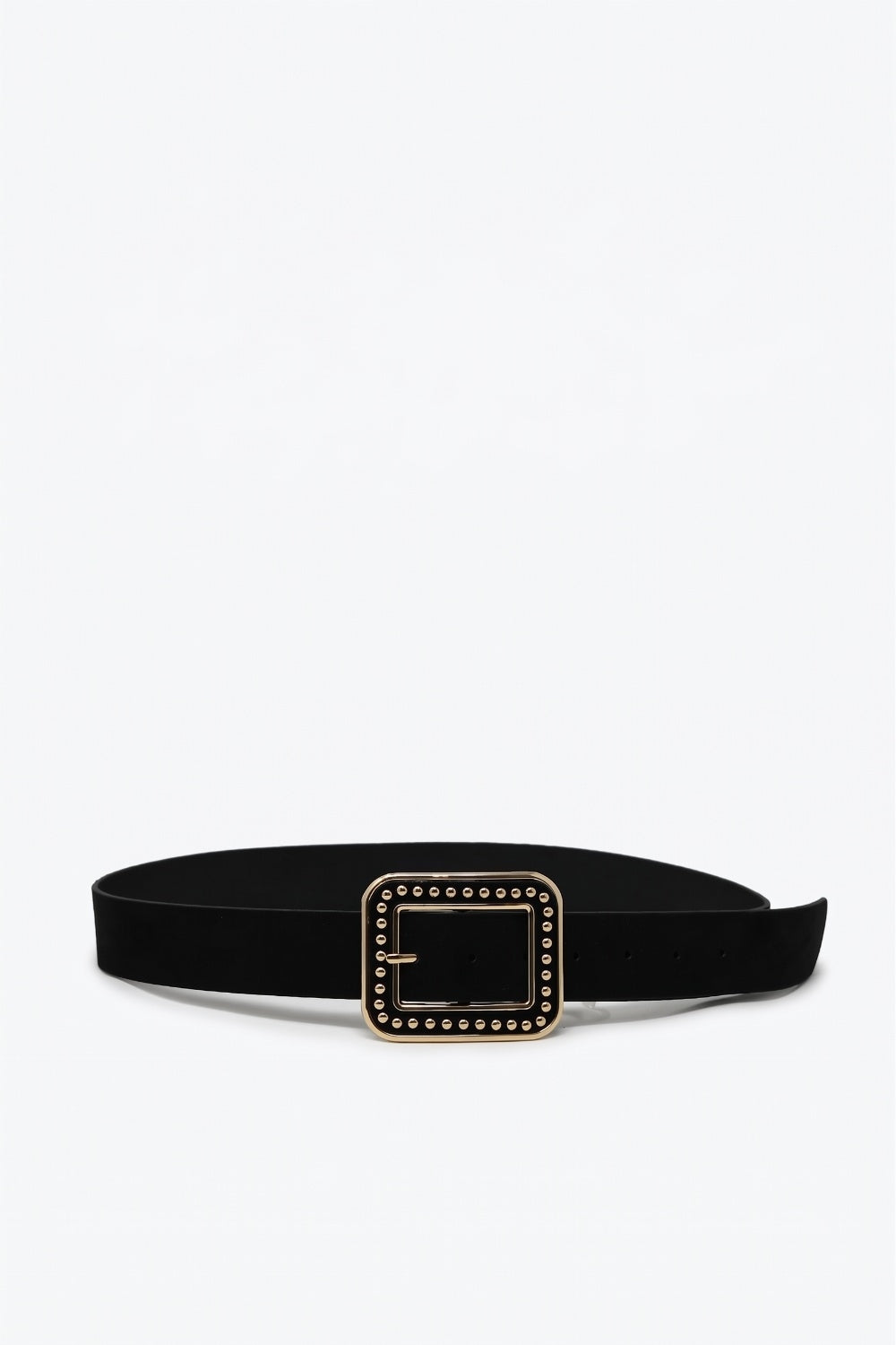 UNIKCOSA Black Studded Square-Buckle Waist Belt