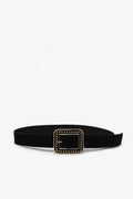 UNIKCOSA Black Studded Square-Buckle Waist Belt